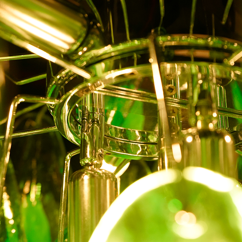 Vintage Green Murano Glass Petal Chandelier