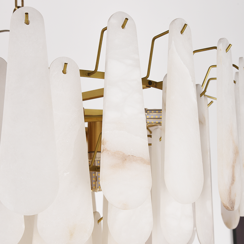 Anthea Spanish Alabaster Luxury Lamp Fixtures, Elegant Chandeliers