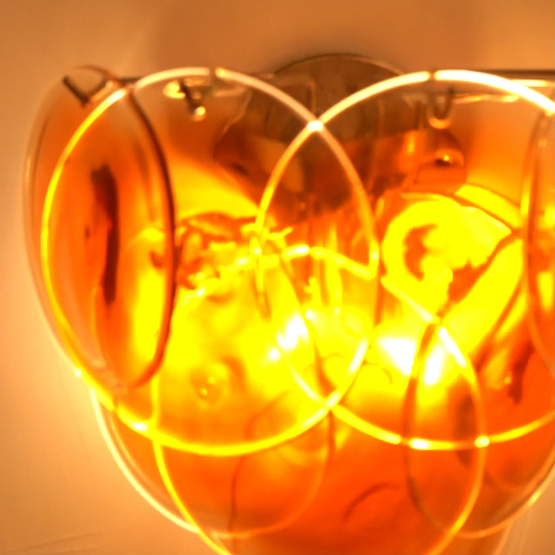 Vintage red Murano glass wall lamp