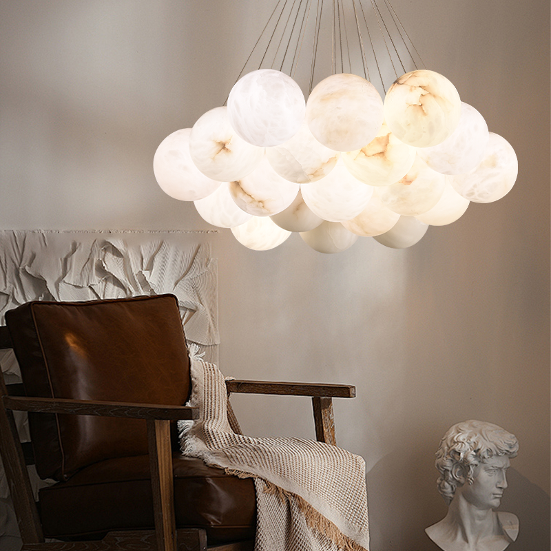  Alabaster Balls Chandelier