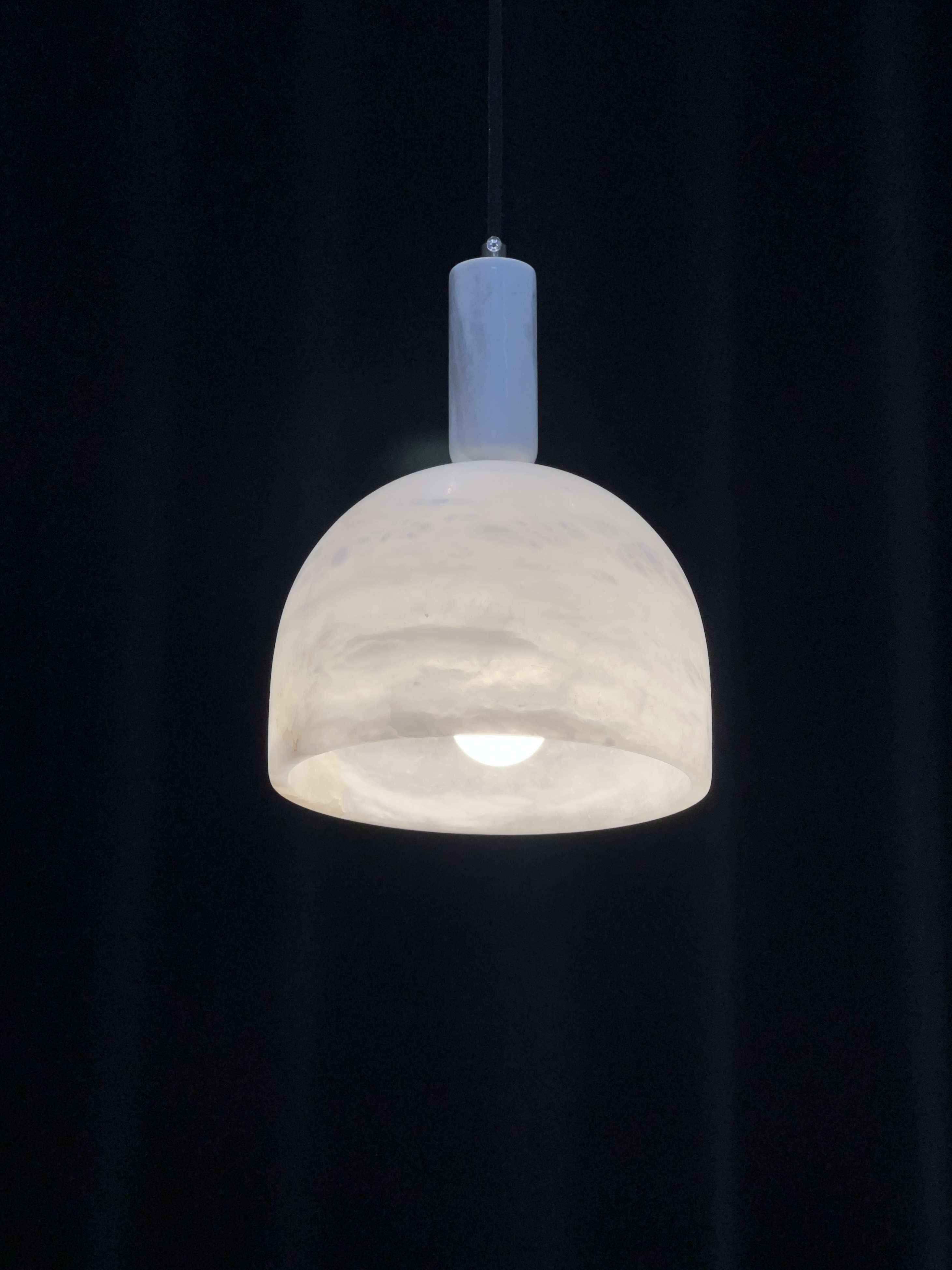 Handcrafted Acorn Alabaster Pendant Light - Ceiling Fixture with Adjustable Lighting, Modern Farmhouse Decor for Kitchen, Dining Room, Entryway 
