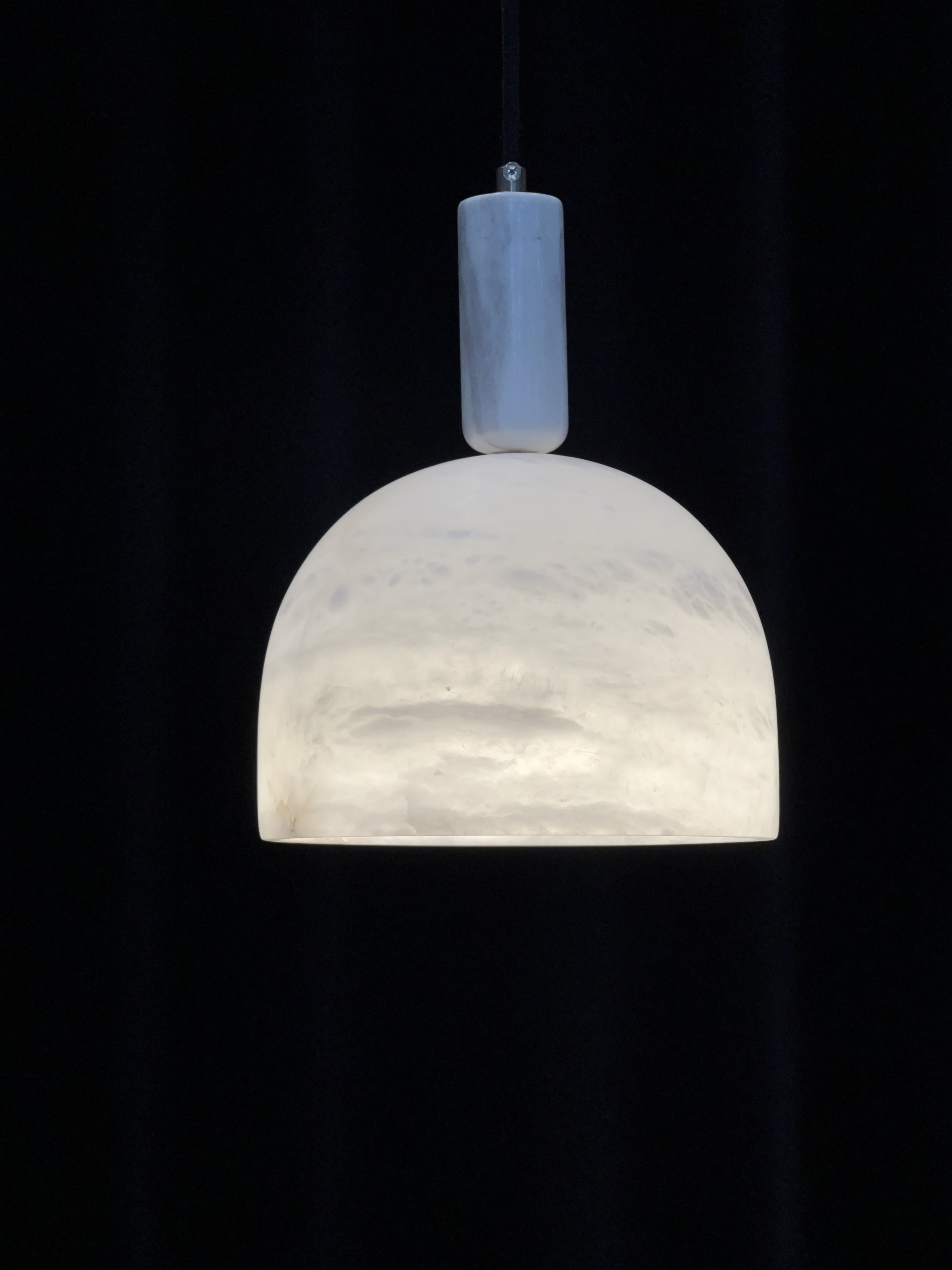 Handcrafted Acorn Alabaster Pendant Light - Ceiling Fixture with Adjustable Lighting, Modern Farmhouse Decor for Kitchen, Dining Room, Entryway 