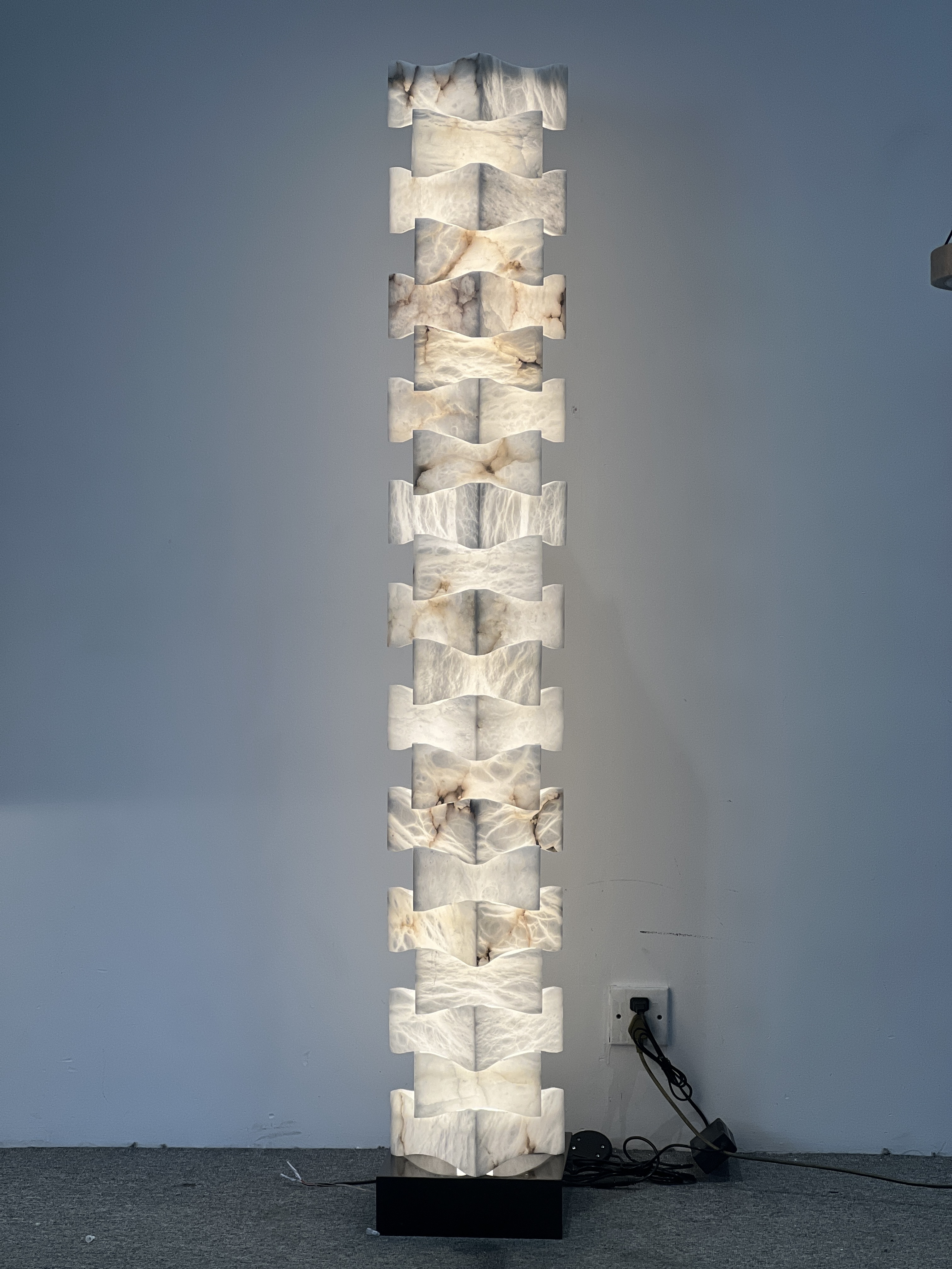 Stacked Alabaster Squares Floor Lamp Indoor Luxury Floor Light for Home & Hotel
