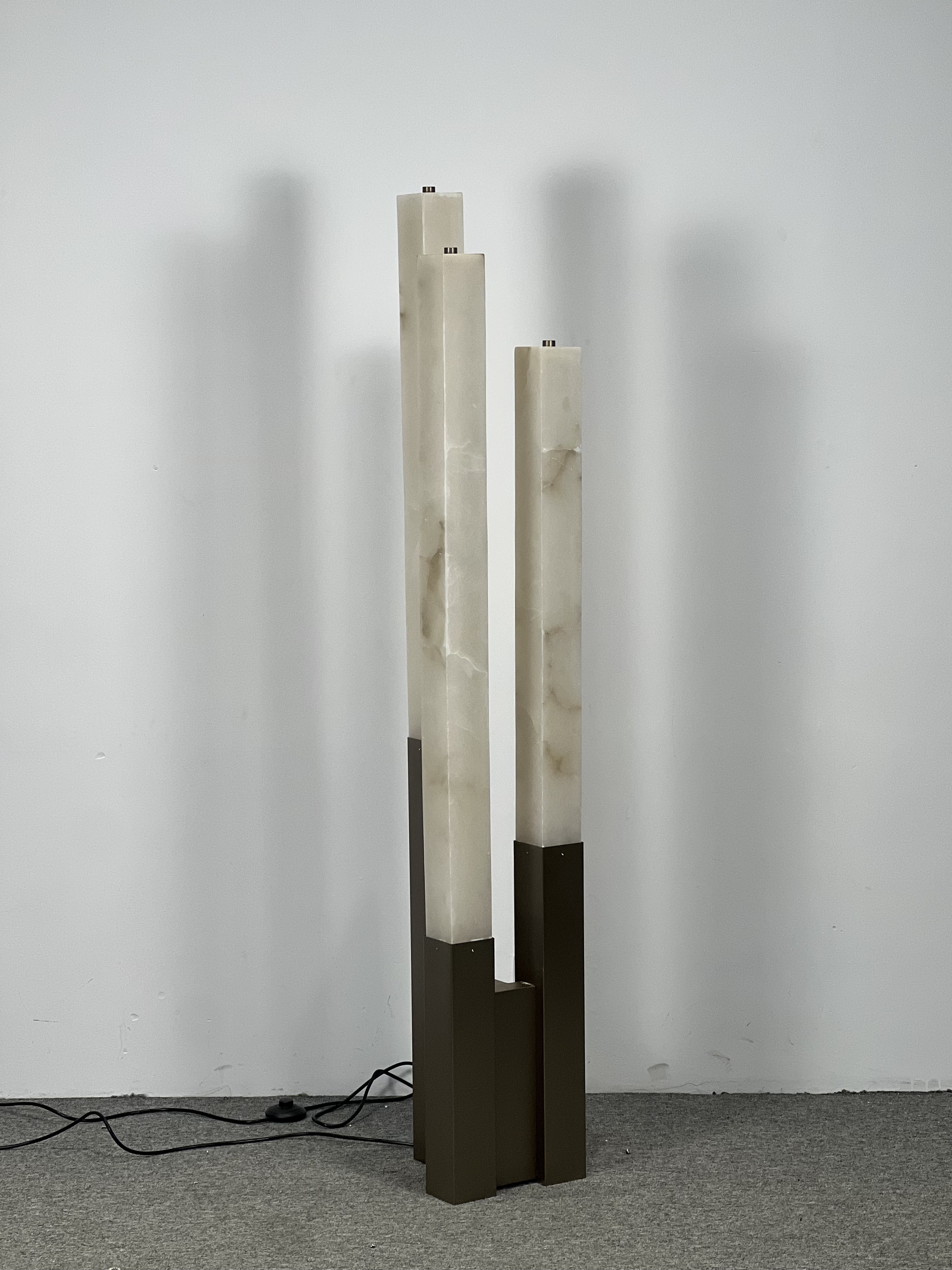 Modern Soft Glow LED Alabaster High Standing Floor Lamp