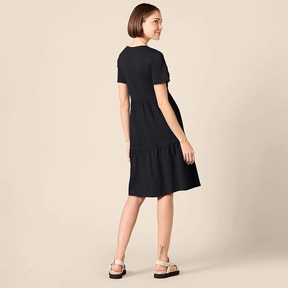 Amazon Essentials Women's Short-Sleeve Crewneck Tiered Dress