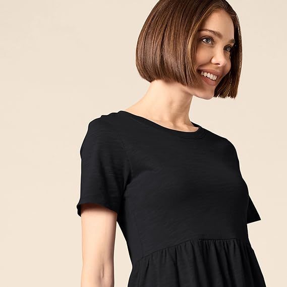 Amazon Essentials Women's Short-Sleeve Crewneck Tiered Dress