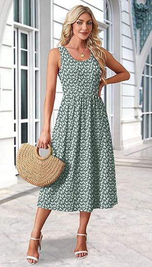 Amazon Essentials Women's Short-Sleeve Crewneck Tiered Dress