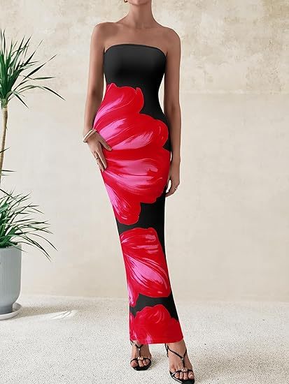 Amazon Essentials Women's Short-Sleeve Crewneck Tiered Dress