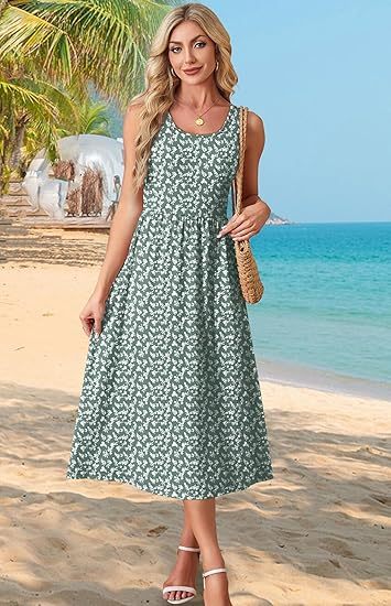 Amazon Essentials Women's Short-Sleeve Crewneck Tiered Dress