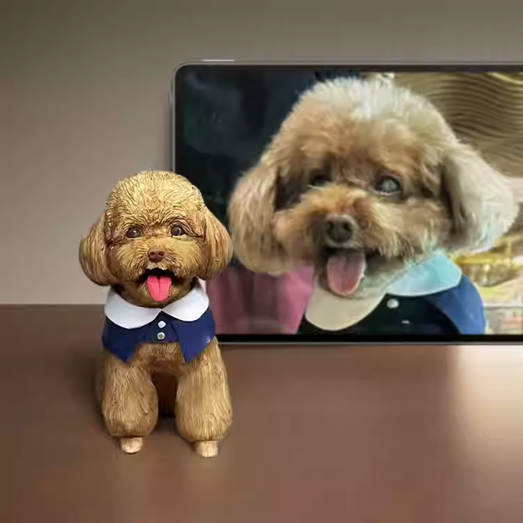 Custom Handmade Polymer Clay Pet Figurine from Photo, Personalized Dog Sculpture Birthday & Memorial Gift