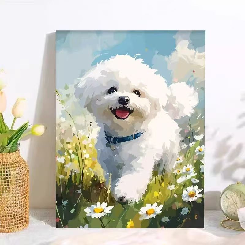 Custom Pet Portrait Oil Painting, Personalized Dog&cat Art Wall Decor