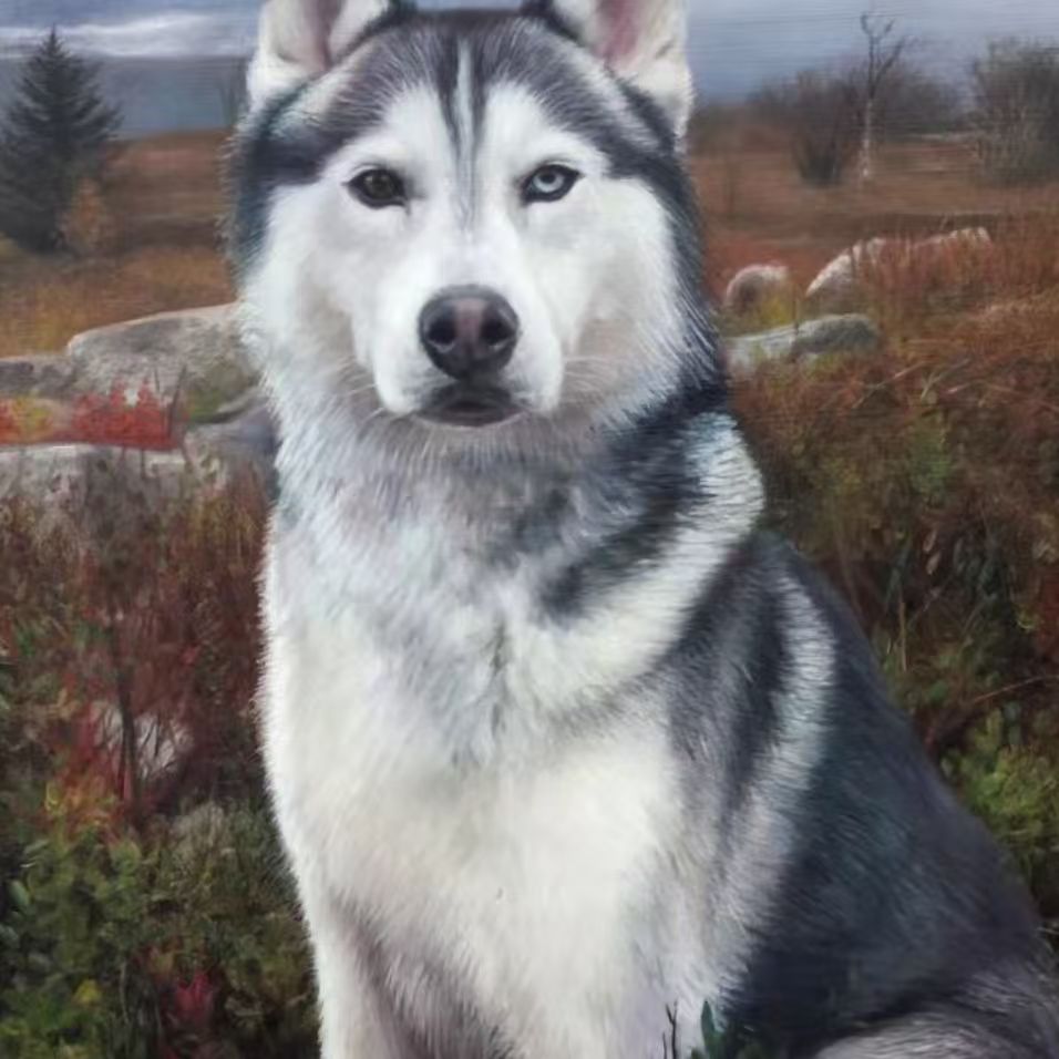 Custom Pet Portrait Oil Painting, Personalized Dog&cat Art Wall Decor