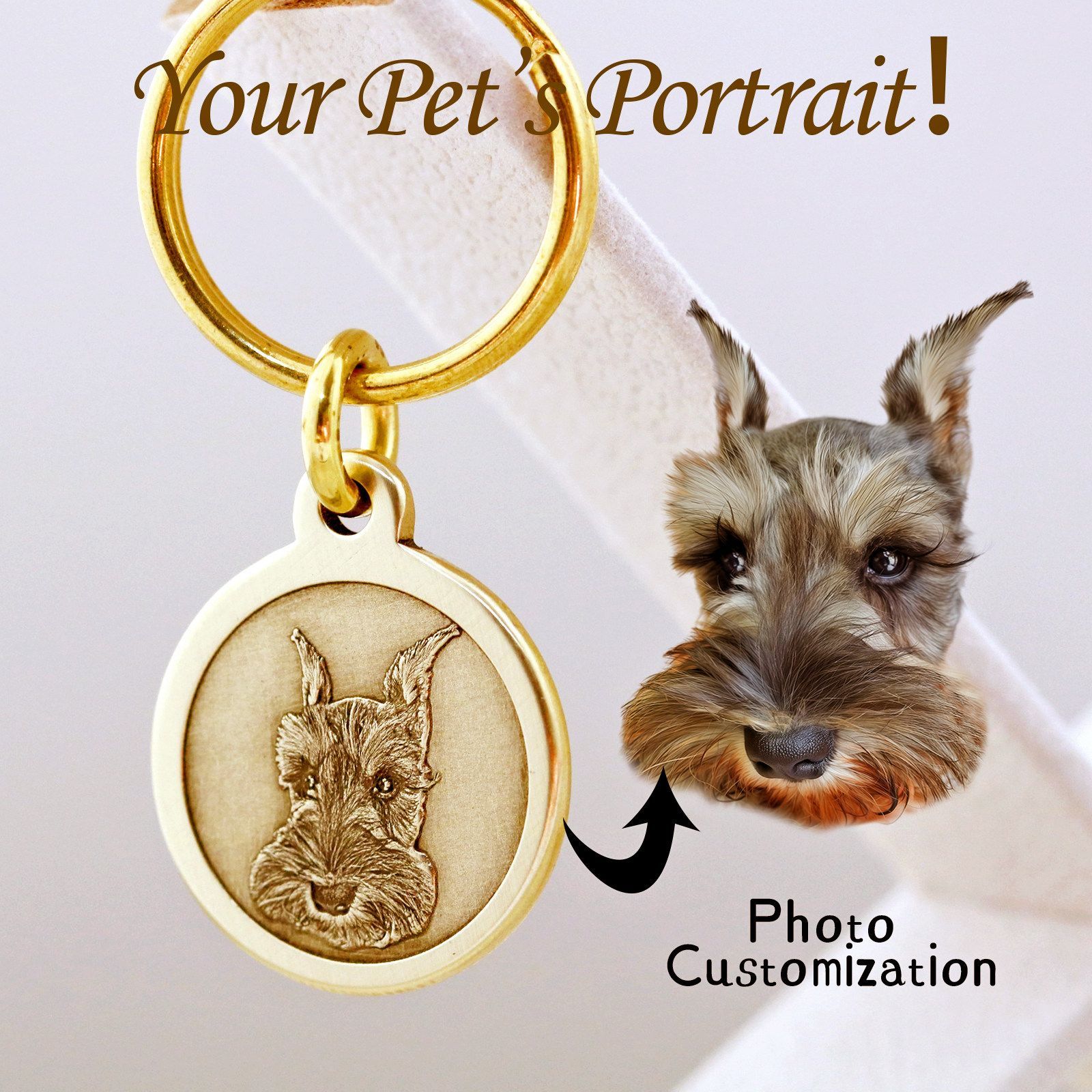 Custom Pet Portrait Tag – Engraved Photo Keepsake for Collars & Keys