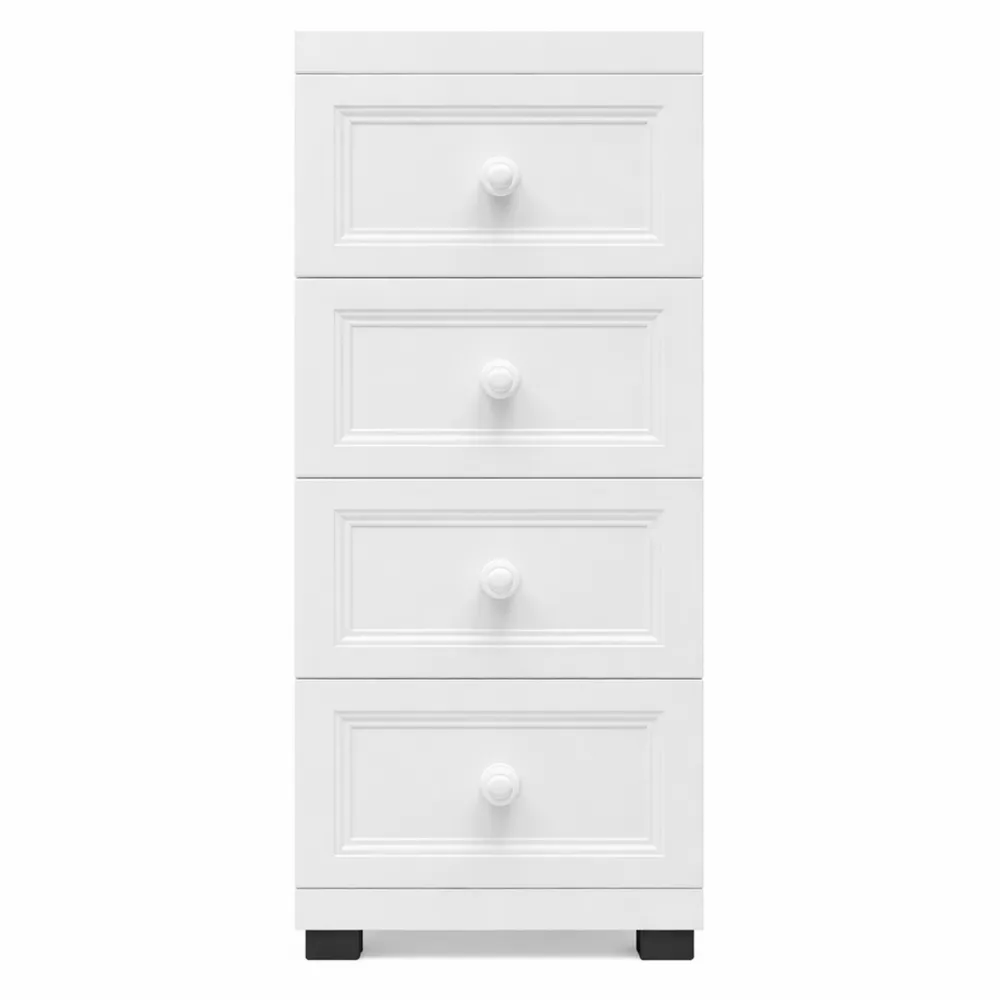 Mobiletto multiuso con 5 cassetti su ruote in bianco-Isabohaus