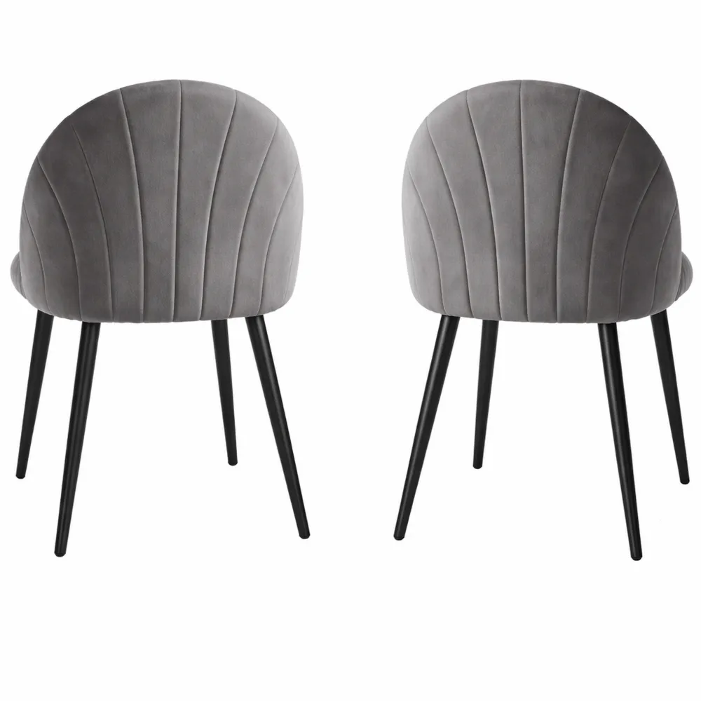 Set di 2 Sedie Moderne con Schienale a Conchiglia e Gambe in Metallo-Isabohaus