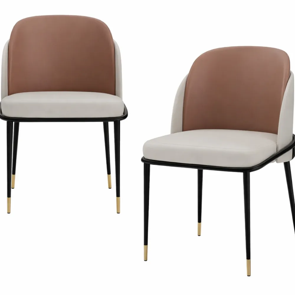 Set di 2 Sedie da Pranzo in Ecopelle Antigraffio Moderne e Comode-Isabohaus