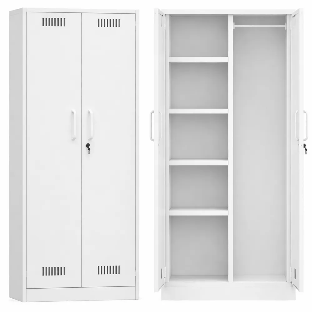 Armadio Esterno Salvaspazio in Acciaio con Ripiani e Ganci-Isabohaus