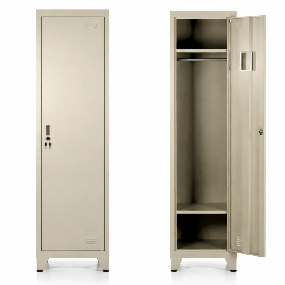 Armadietto Metallico Multiuso con Serratura e Ripiani Regolabili-Isabohaus