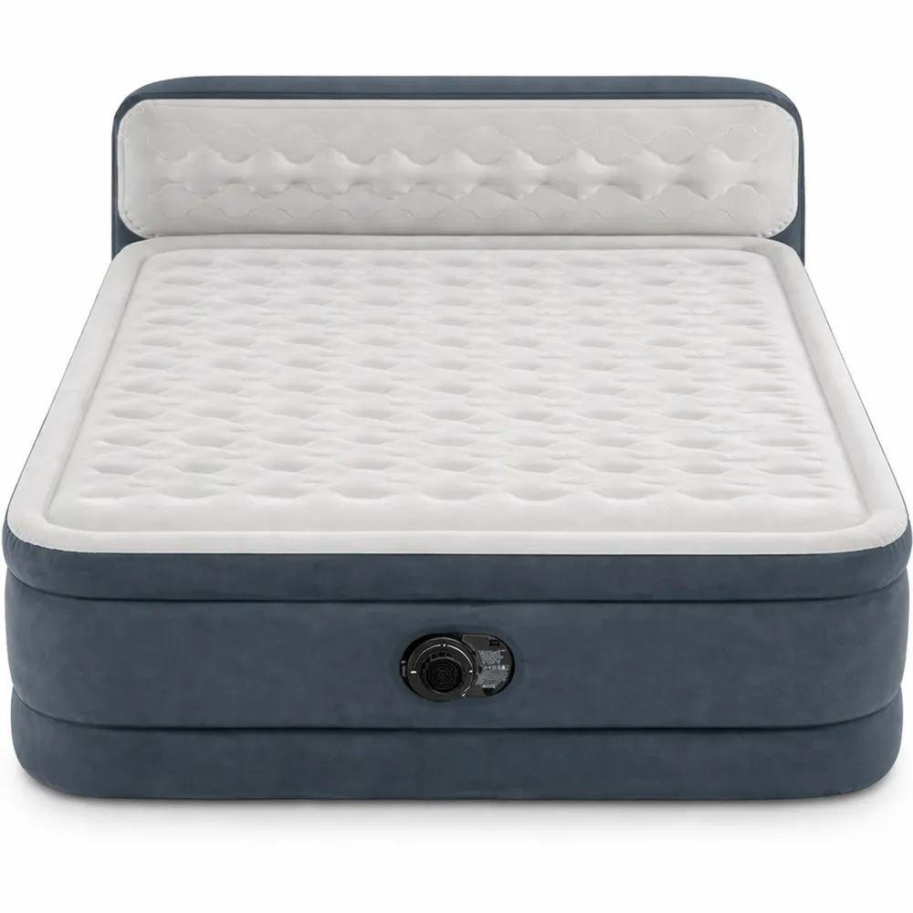 Materasso Autogonfiante Ultra Plush con Testata, 152x236x86 cm-Isabohaus