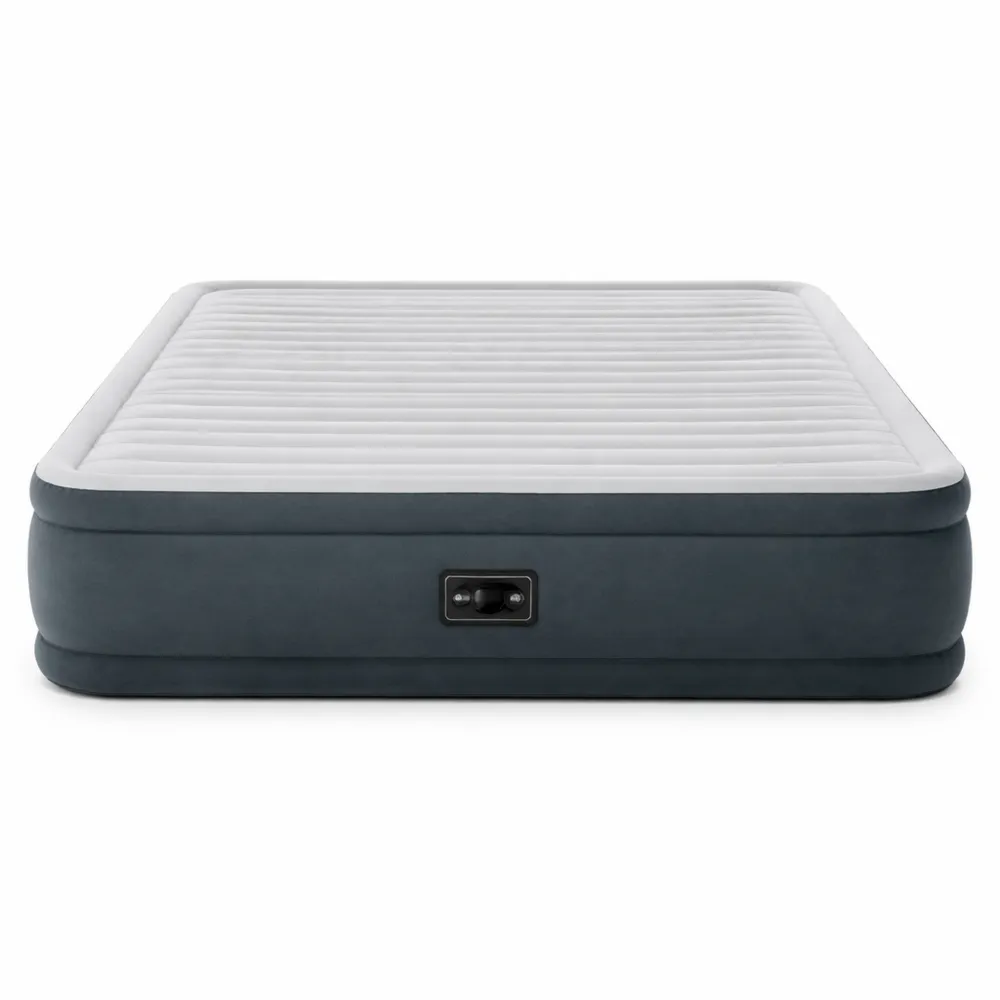 Materasso Gonfiabile Matrimoniale con Pompa Interna, Grigio-Isabohaus