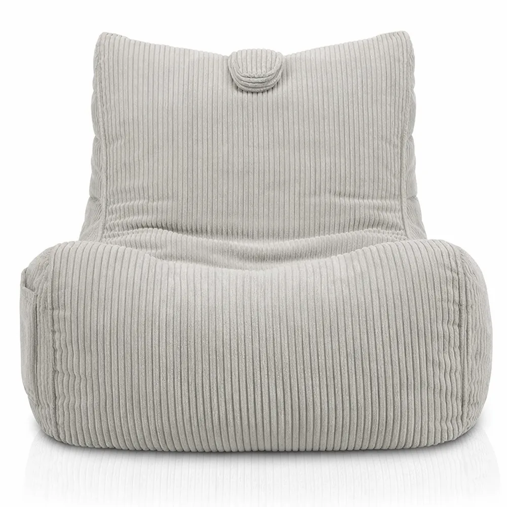 Chaise Longue in Velluto con Tasca e Maniglia, Grigio Chiaro-Isabohaus