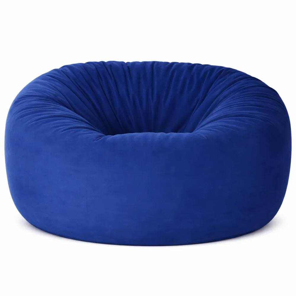 Poltrona Pouf in Velluto Morbido per Soggiorno e Camera da Letto, Blu Marina-Isabohaus