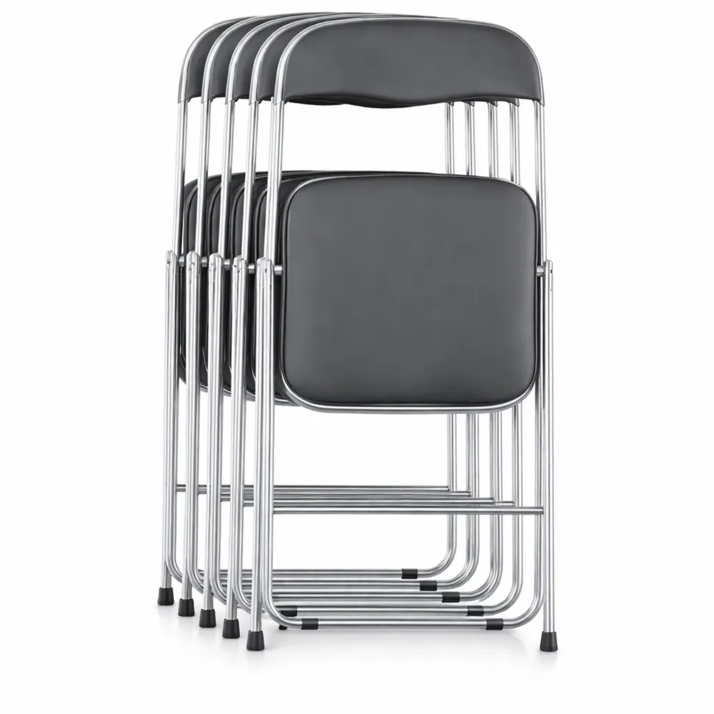 Set di 6 Sedie Pieghevoli Salvaspazio con Seduta Imbottita per Interni ed Esterni-Isabohaus