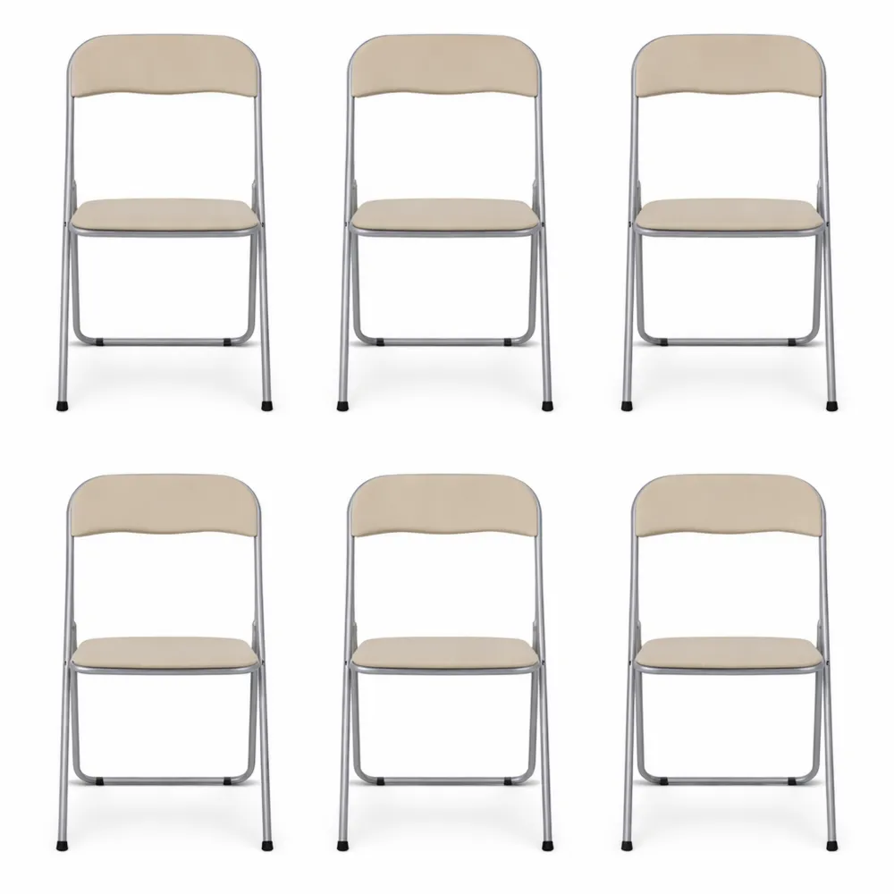 Sedie pieghevoli comode in metallo e ecopelle resistenti-Isabohaus