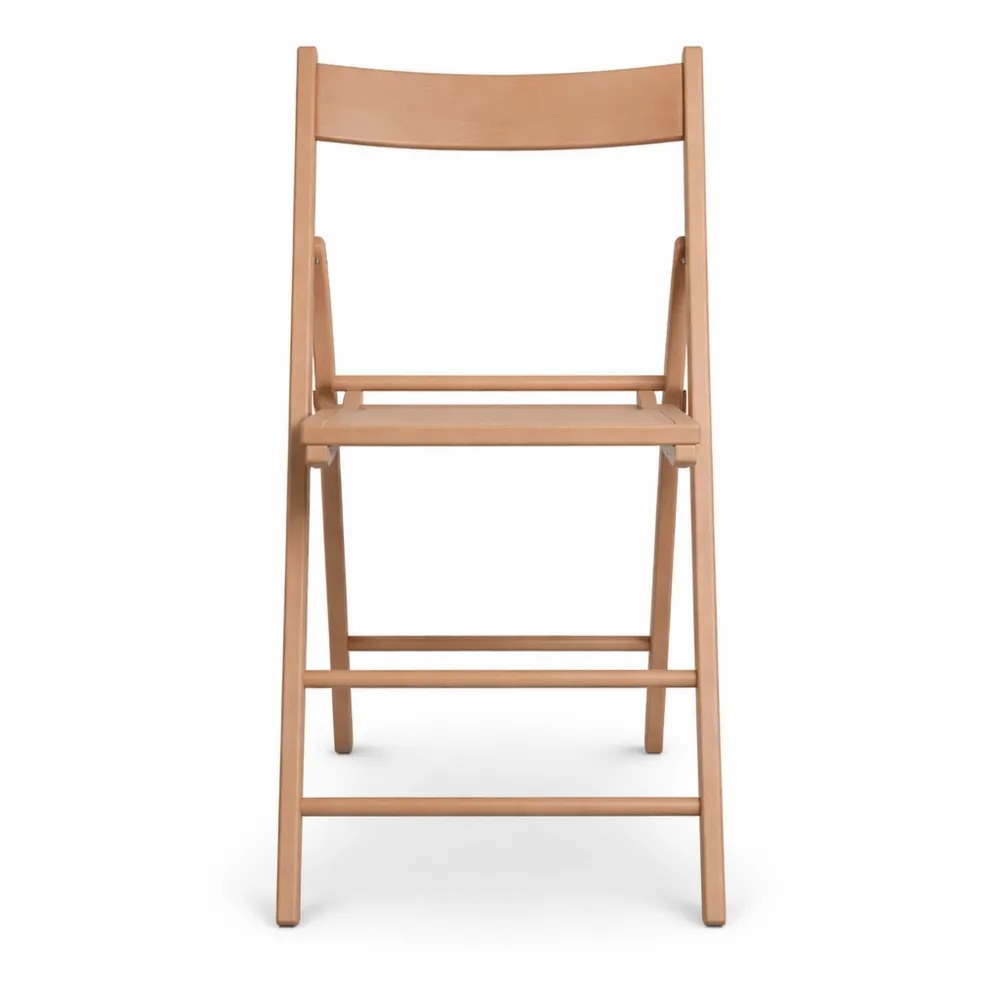 Sedia pieghevole in legno naturale per interni ed esterni-Isabohaus