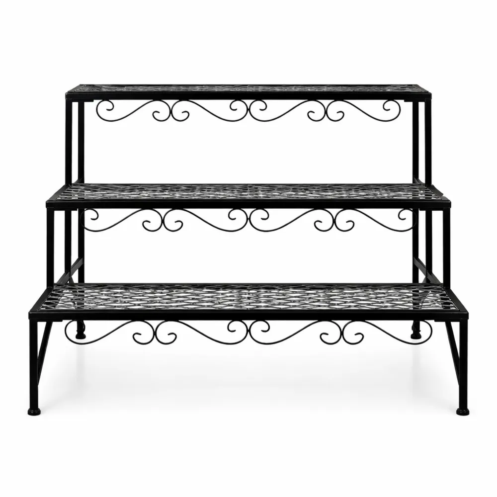 Scaffale a Scala per Piante con Struttura Stabile, Portavasi Decorativo Multilivello per Balcone-Isabohaus