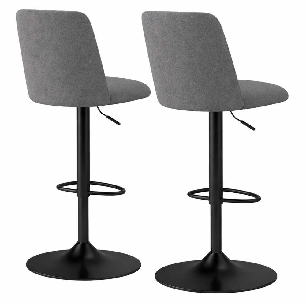 Set di 2 sgabelli da bar girevoli regolabili in tessuto effetto lino-Yorenest