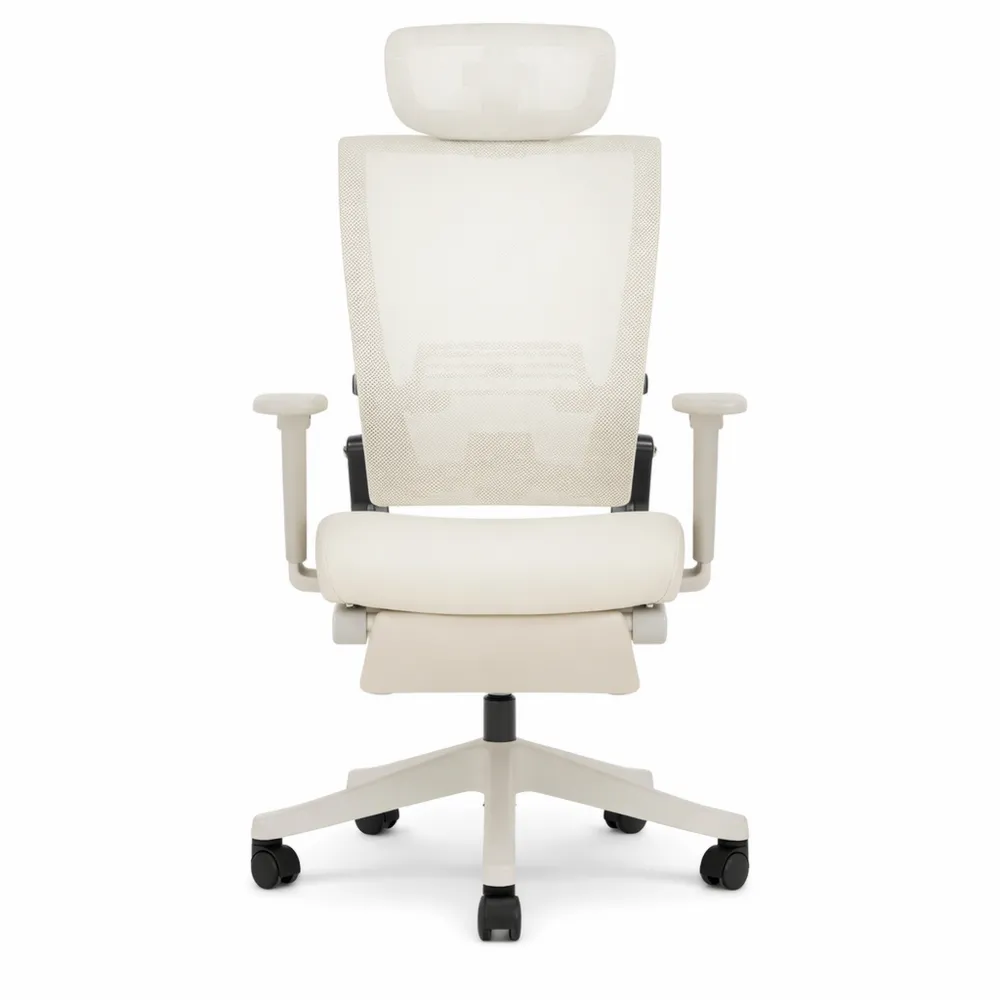 Sedia ergonomica compatta per casa e ufficio con poggiapiedi retrattile-Yorenest