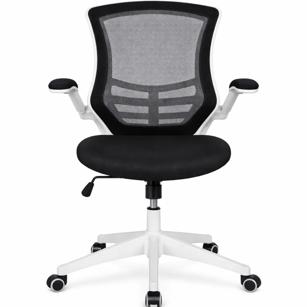 Sedia da ufficio ergonomica con schienale medio e rete nera-Yorenest