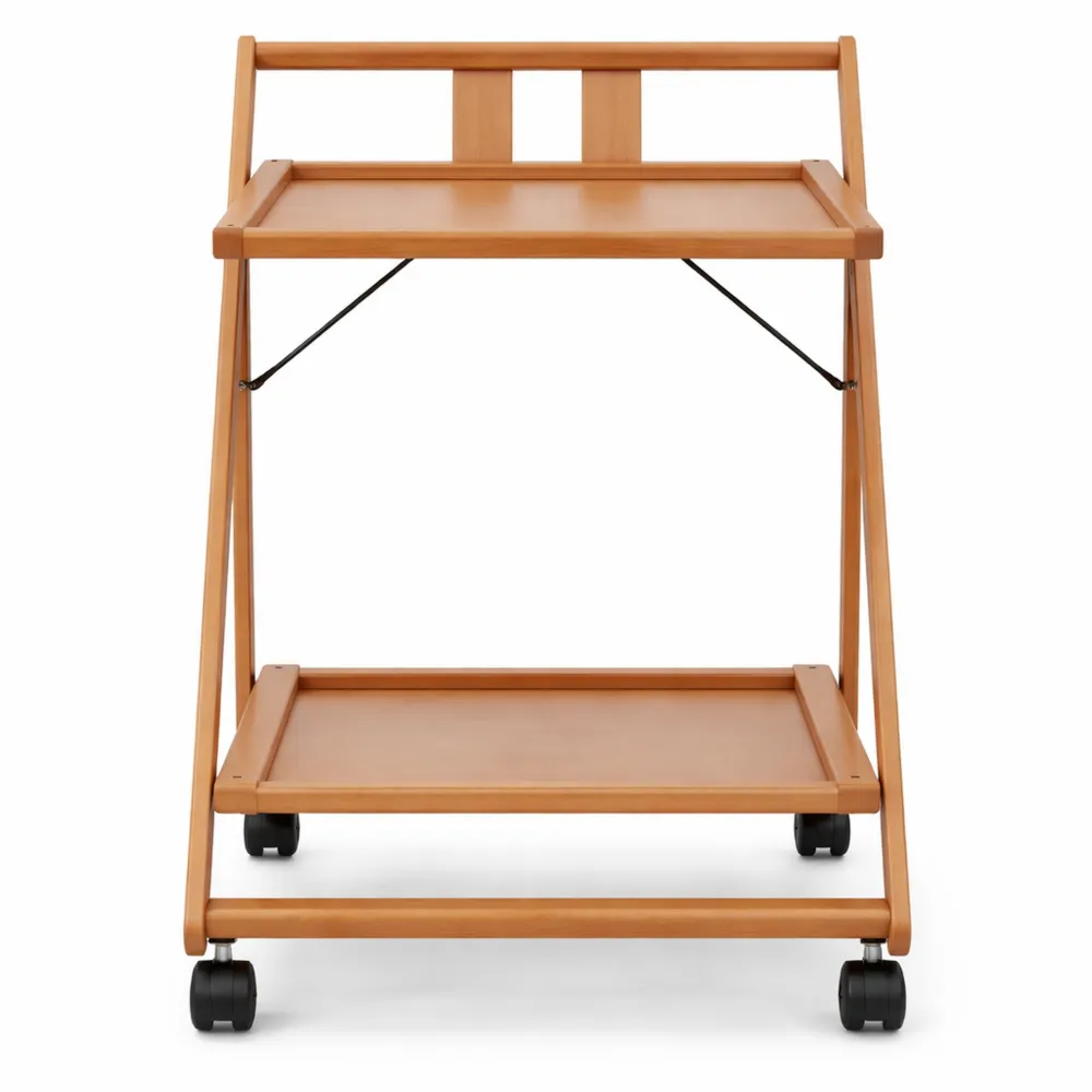Carrello Portavivande Pieghevole in Legno di Noce-Yorenest