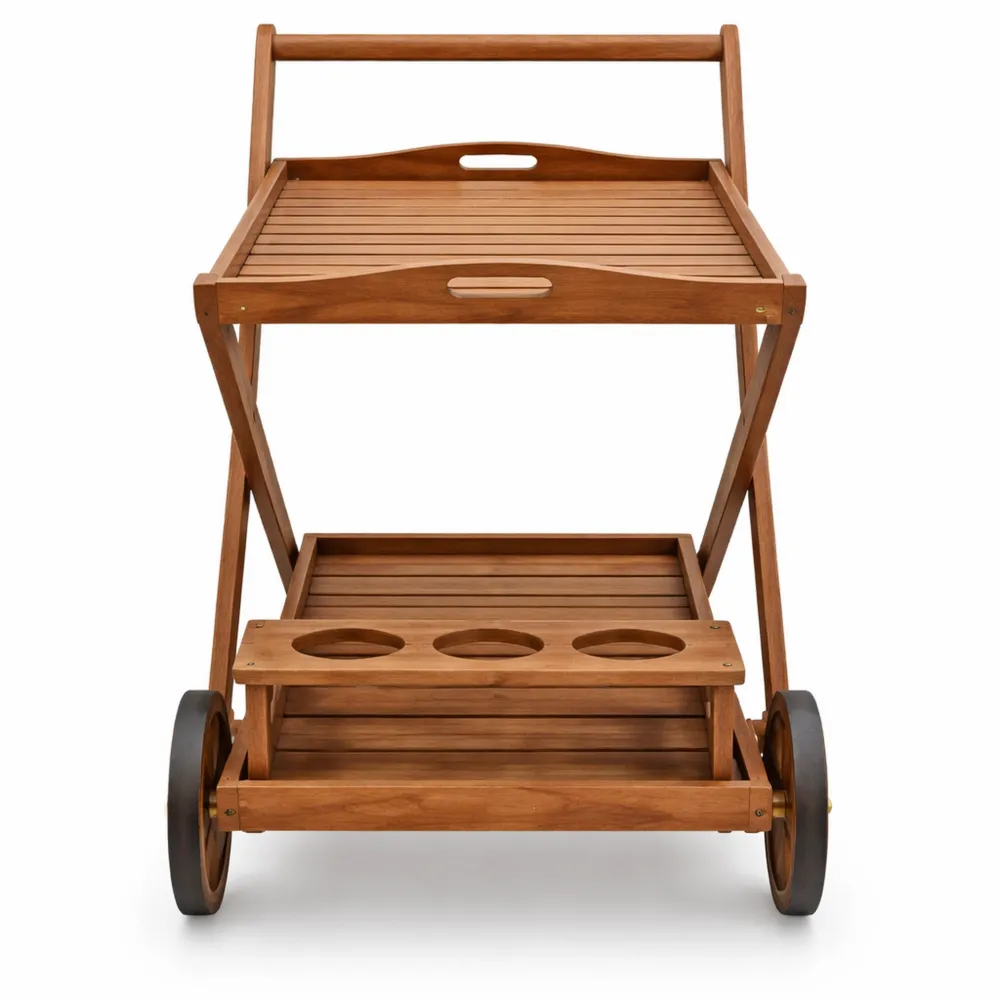 Carrellino da Cucina Portavivande in Legno con Ruote-Yorenest