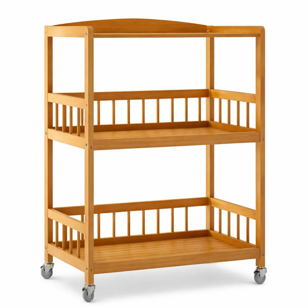 Carrello da Cucina in Bambù a 3 Ripiani, Multiuso e Salvaspazio-Yorenest