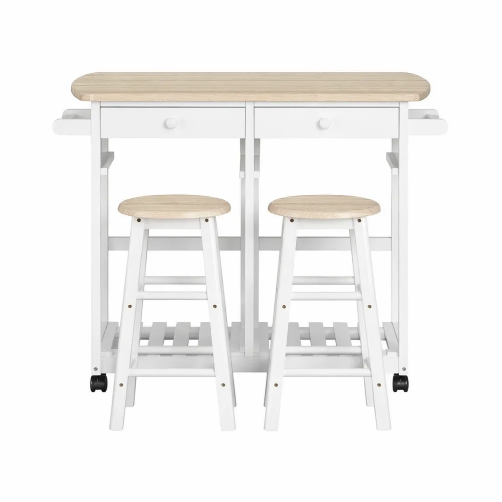 Carrello da Cucina Pieghevole con Sgabelli e Ruote-Yorenest