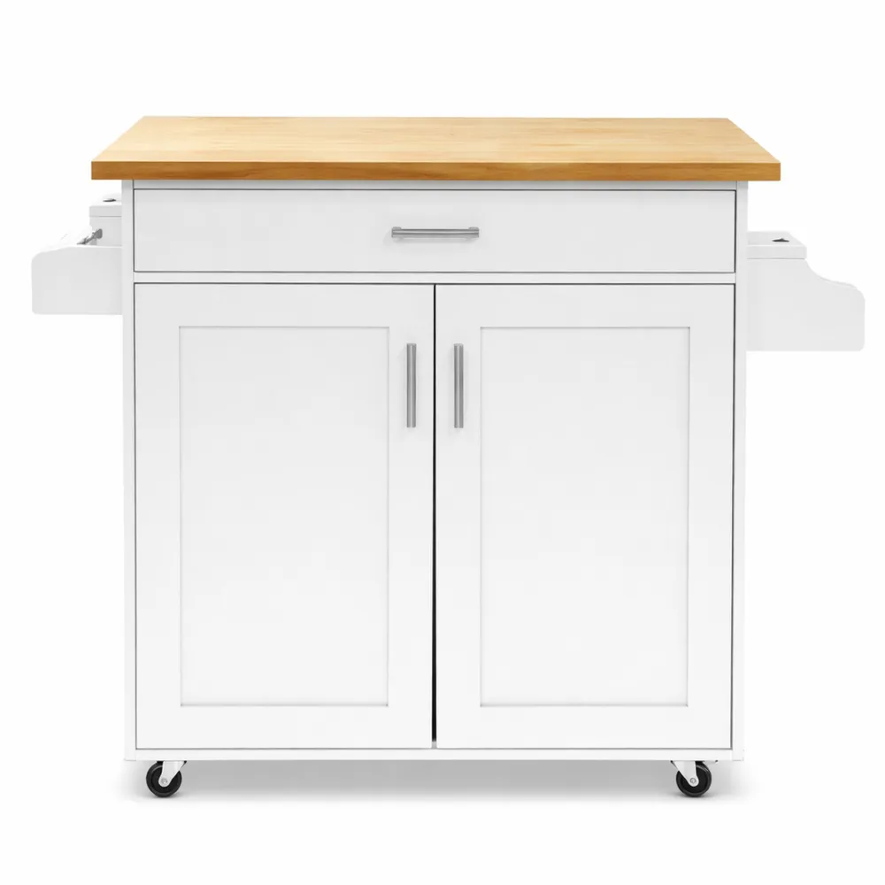 Carrello da cucina su ruote con cassetti e porta e piano di lavoro-Yorenest