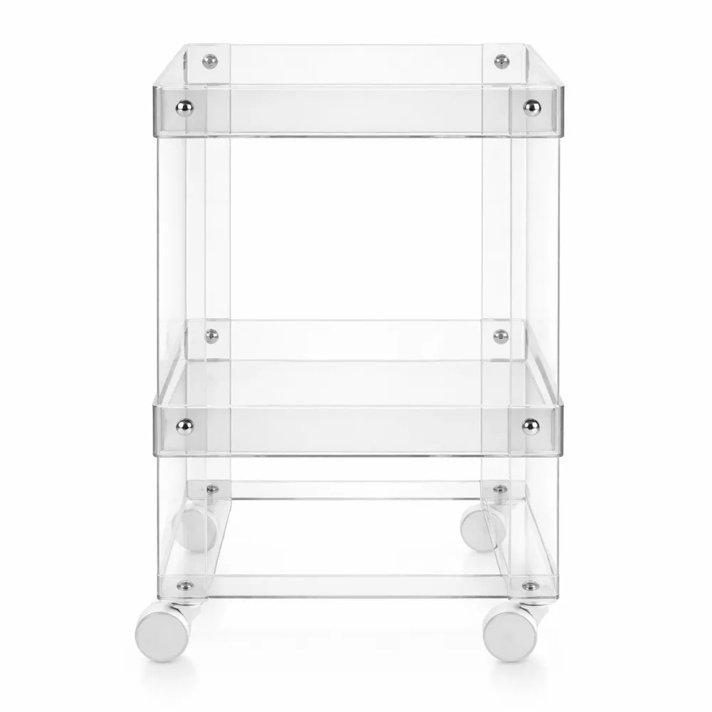 Carrello Portavivande con Ruote in Plexiglass Trasparente 64x41x39,5 cm-Yorenest