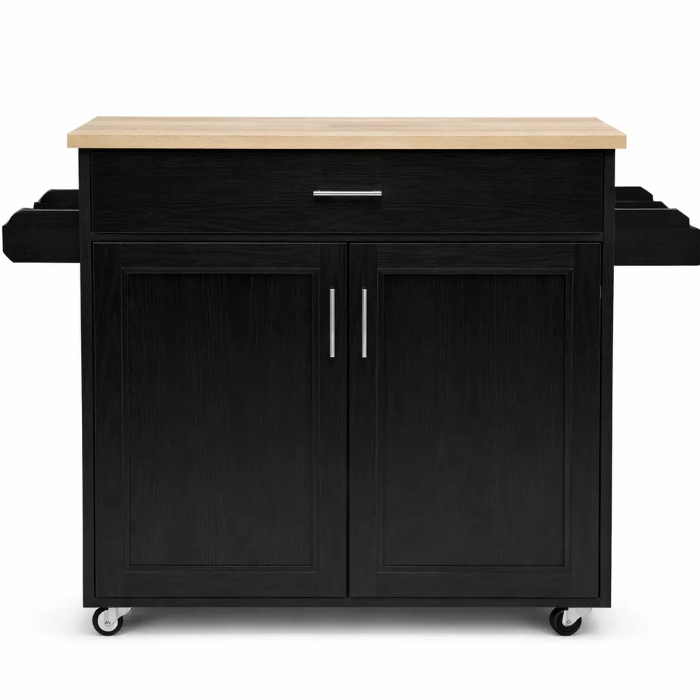 Carrello da Cucina a 2 Livelli con Ripiano Regolabile e Ruote-Yorenest