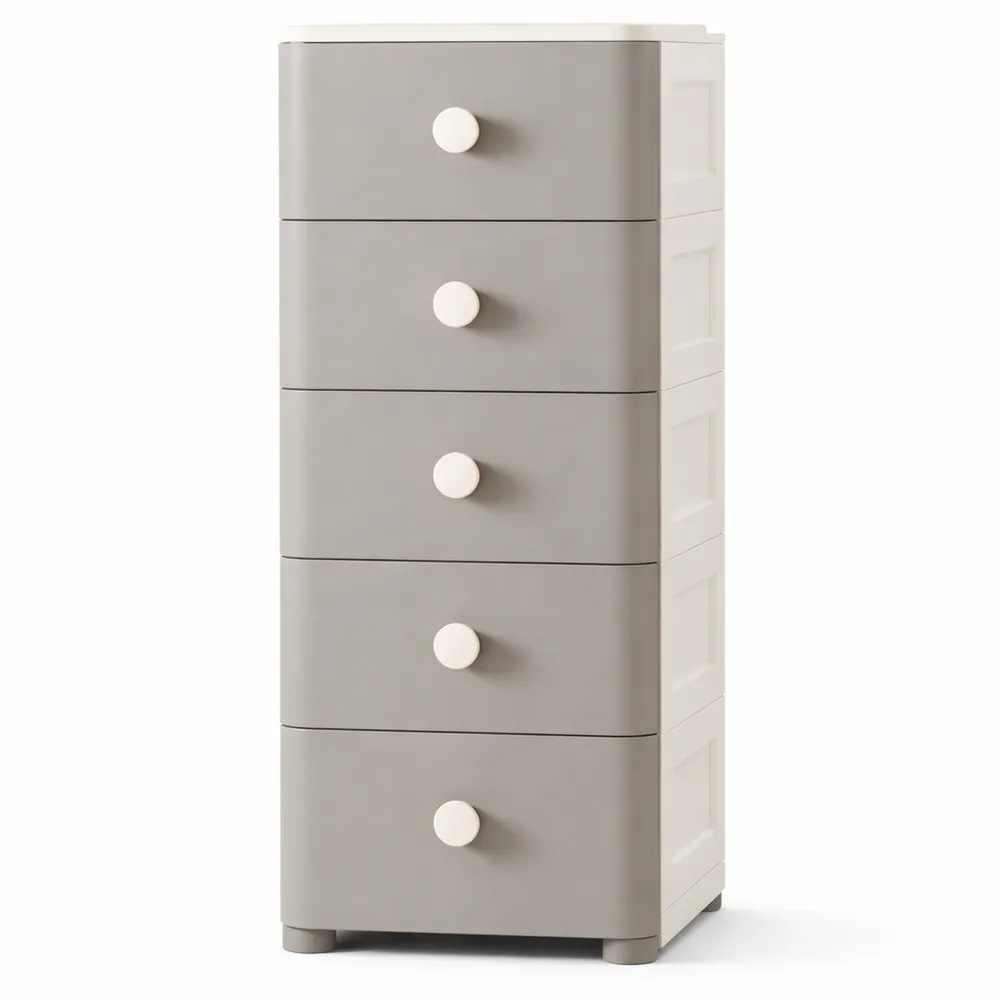 Cassettiera salvaspazio su ruote grigia 25 cm-Yorenest