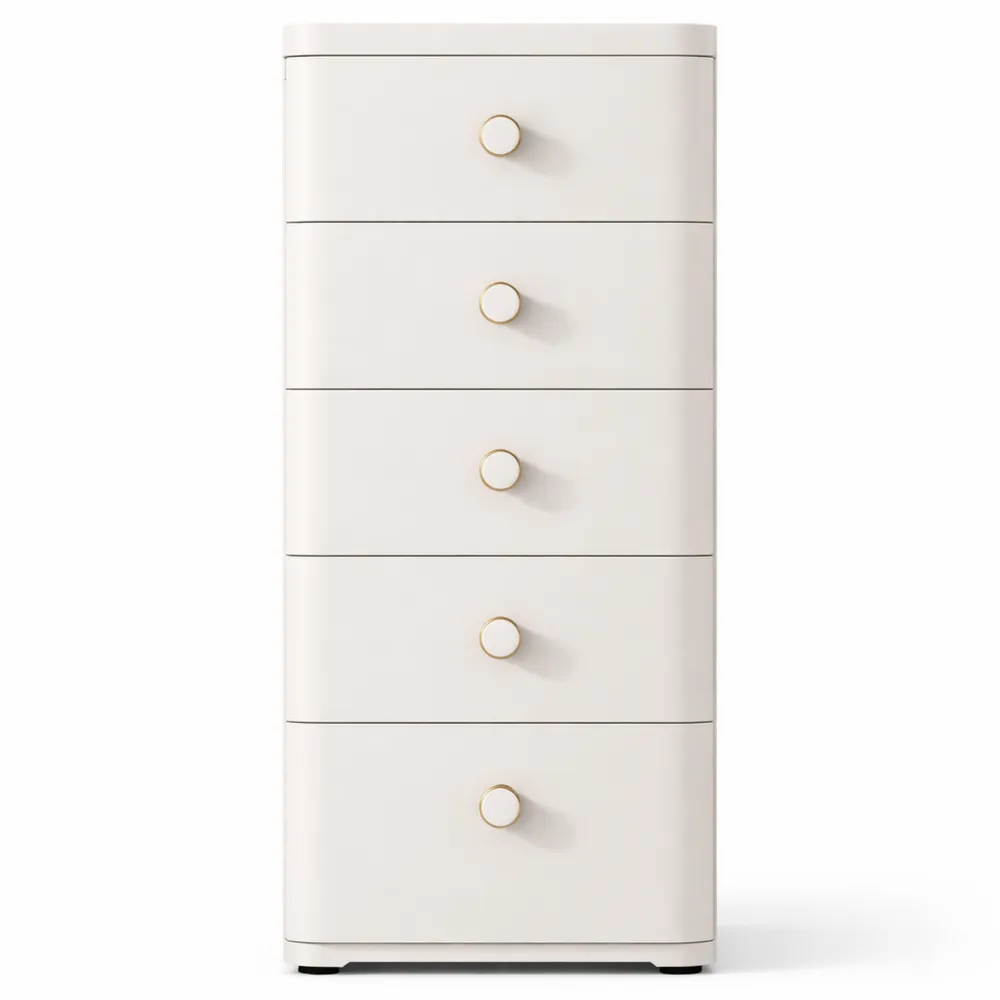 Cassettiera salvaspazio con ruote, unità compatta con cassetti bianchi, 25 cm-Yorenest