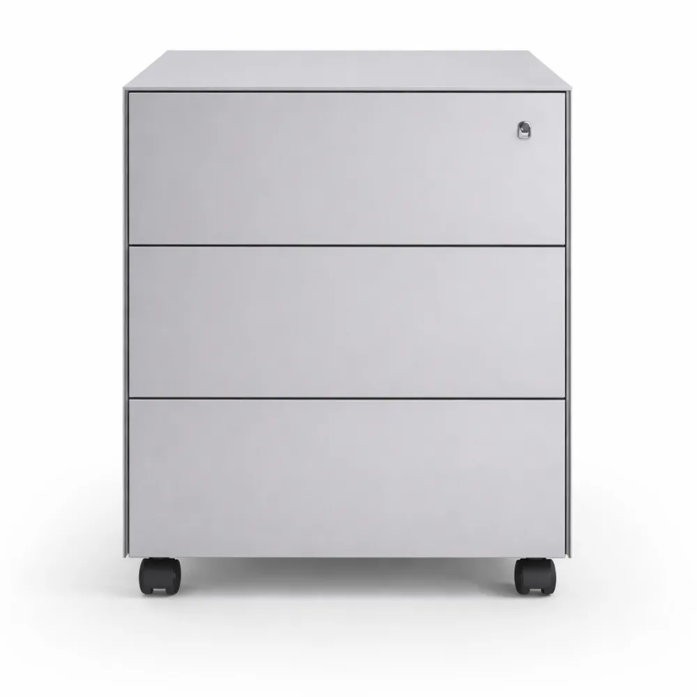 Cassettiera da Ufficio in Metallo con Ruote e Serratura-Yorenest