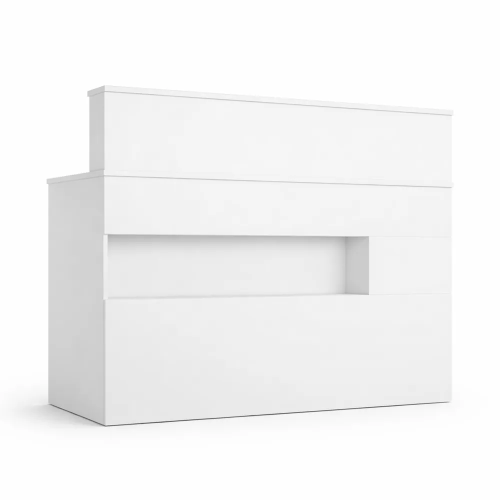 Comptoir de réception multifonction en MDF blanc pour maison et bureau, 100 x 120 x 50 cm