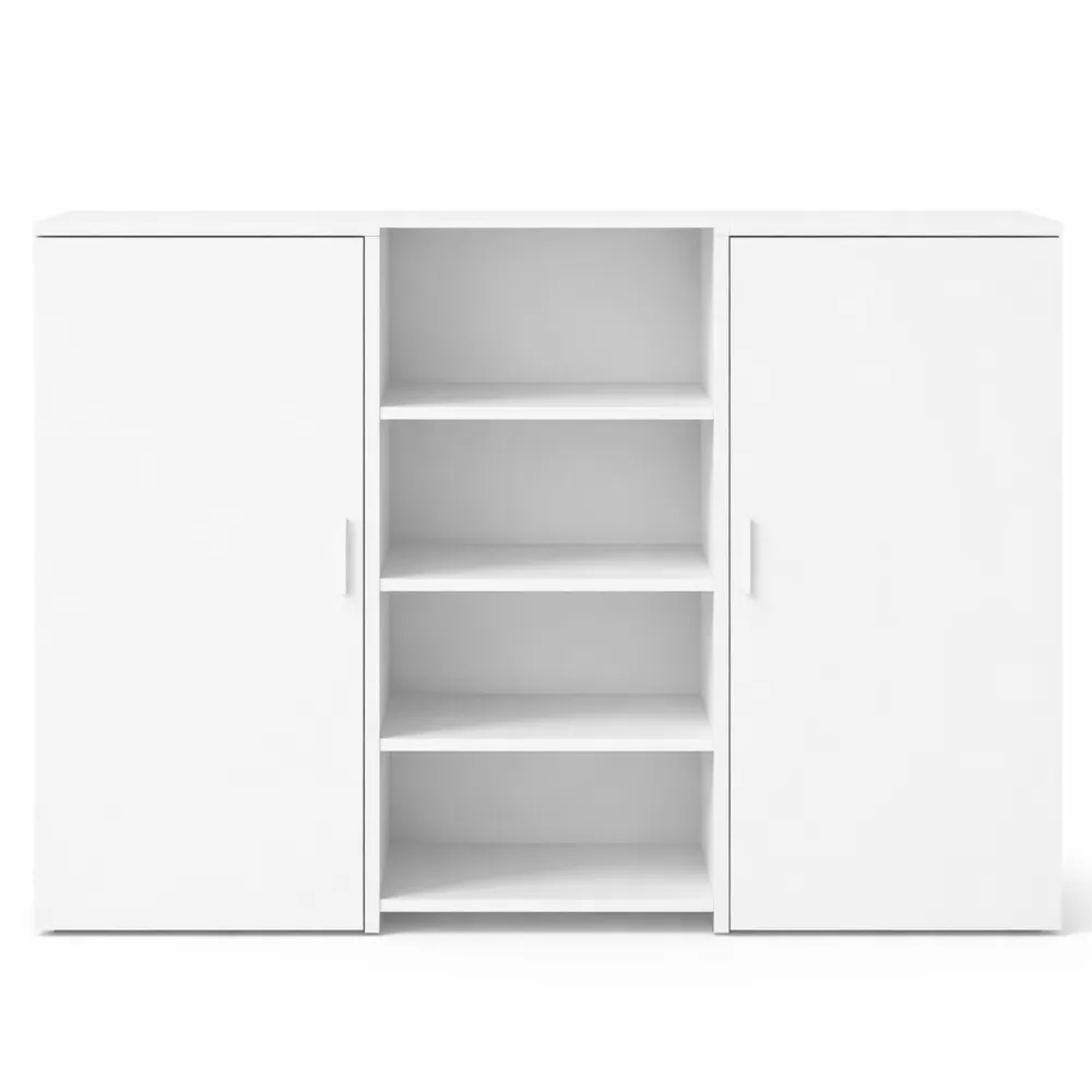 Table d'accueil blanche en bois d'ingénierie 155x50x103,5 cm