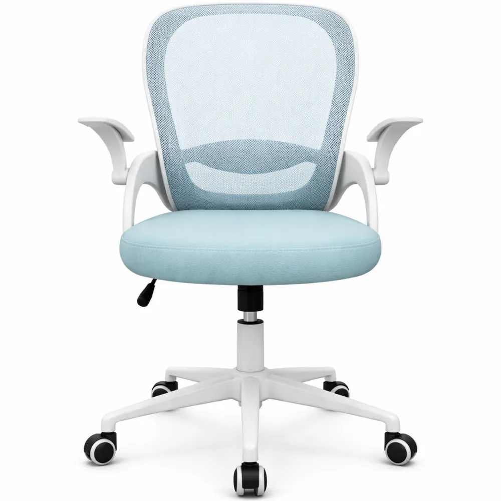 Chaise de Travail Ergonomique avec Soutien Lombaire, Maille Respirante, Accoudoirs et Hauteur Ajustables