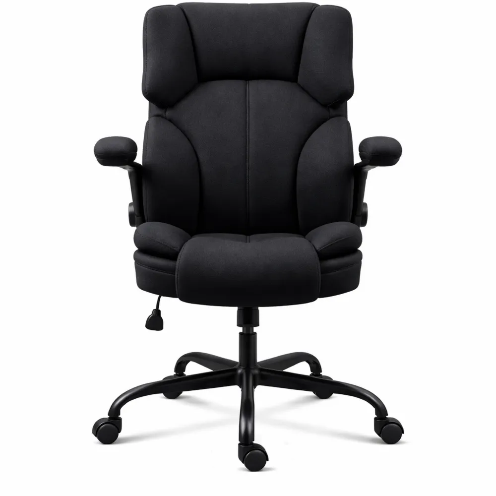 Chaise de bureau ergonomique avec accoudoirs rabattables et hauteur réglable