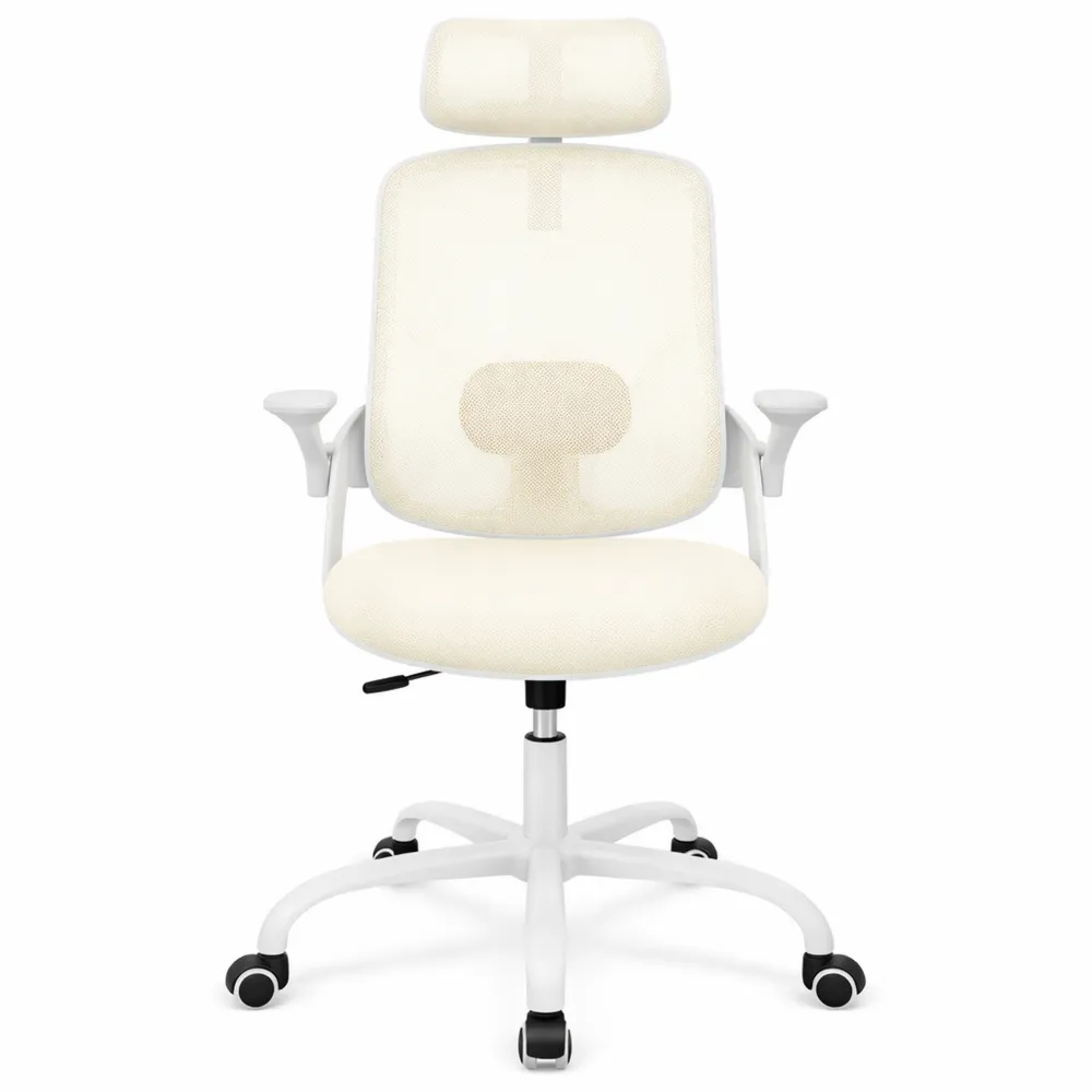 Fauteuil de Bureau Ergonomique Ajustable en Beige