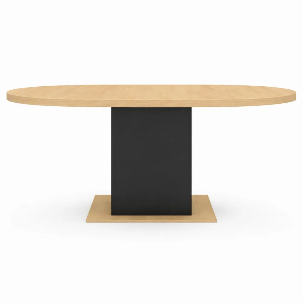 Table à Manger Extensible Ronde pour 4 à 8 Personnes en Bois Noir