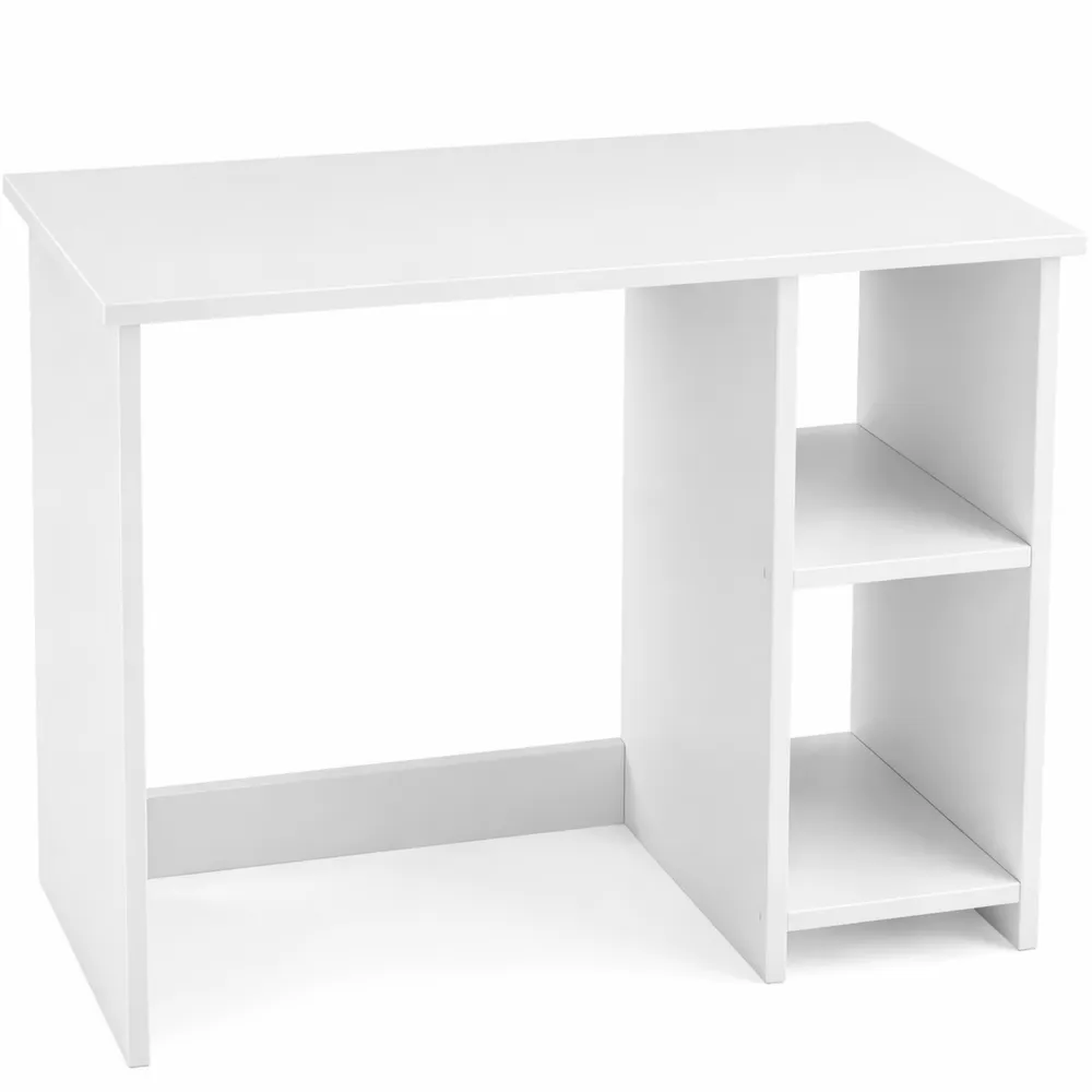 Bureau Informatique Compact avec Rangement, Idéal pour Chambre ou Studio, 40 x 80 x 74 cm, Blanc